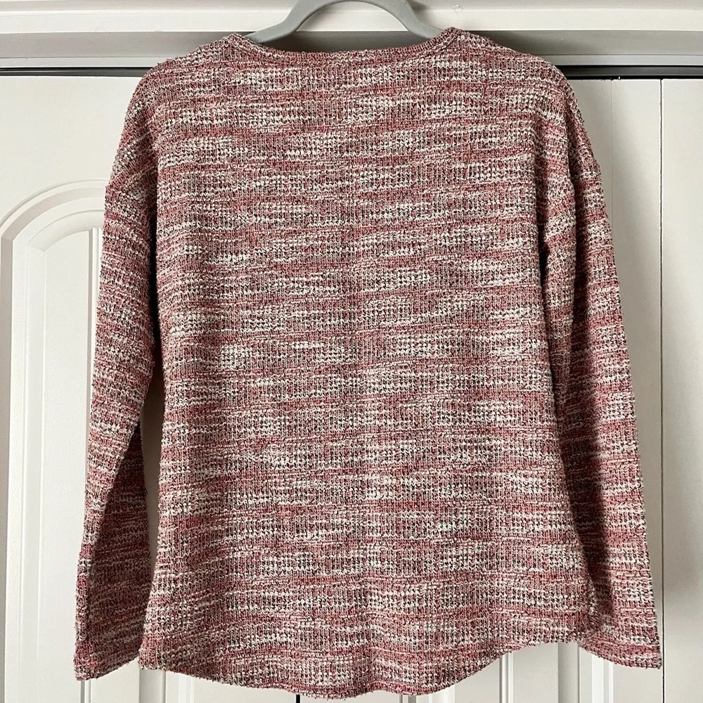 LOFT Marled Pink Sweater Shirt EUC Slouchy Oversized Comfortable